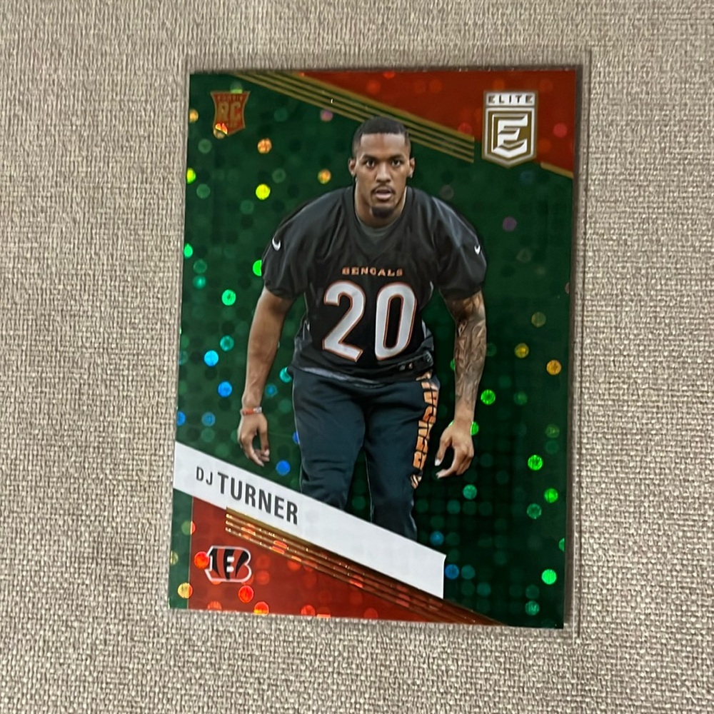 DJ Turner 2023 Donruss Elite Green Disco #135 Michigan Bengals Rookie Football